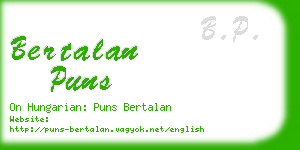 bertalan puns business card